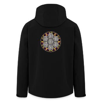 Hexagone Design Party Festival Techwear Streetwear - Veste softshell homme en polyester recyclé Stanley/Stella - noir - Dos - AI Model Male 185 light (185cm)