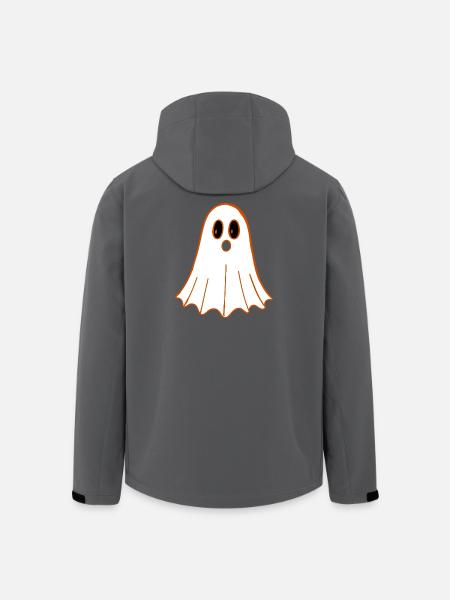 Ghost Cartoon Orange Outline - Men’s Recycled Softshell Jacket by Stanley/Stella - black