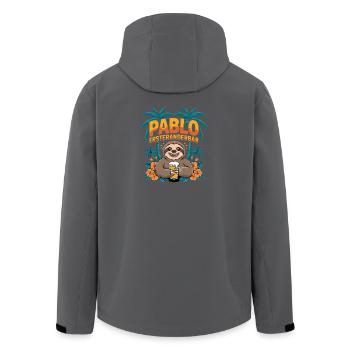 Pablo First Changeable Sloth with Beer and Palm Trees - Men’s Recycled Softshell Jacket by Stanley/Stella - black - Back - AI Model Male 185 light (185cm)