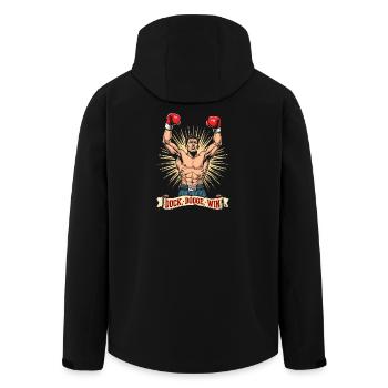 Boxer  - Recycelte Männer Softshell-Jacke von Stanley/Stella - Schwarz - Hinten - AI Model Male 185 light (185cm)