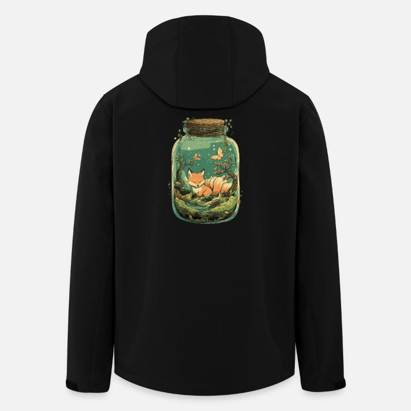 Magic Kitsune Fox Kawaii Terrarium - Men’s Recycled Softshell Jacket by Stanley/Stella - black
