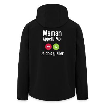 Mama, ruf mich an, ich muss gehen - Recycelte Männer Softshell-Jacke von Stanley/Stella - Schwarz - Hinten - AI Model Male 185 light (185cm)