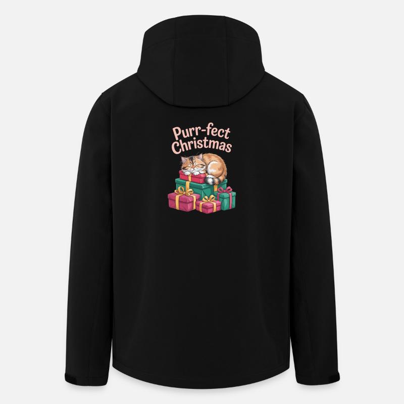 Doux dormeur de Noël ronronnant - Veste softshell homme en polyester recyclé Stanley/Stella - noir