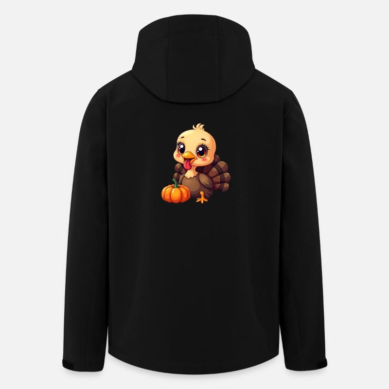 Bébé dinde de Thanksgiving - Veste softshell homme en polyester recyclé Stanley/Stella - noir