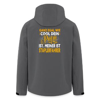 Papa cariste - Veste softshell homme en polyester recyclé Stanley/Stella - charbon - Dos - AI Model Male 185 light (185cm)