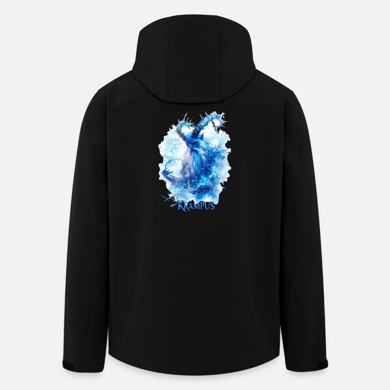 Krampus Eisblau – Mystisches Wintermotiv Folklore - Recycelte Männer Softshell-Jacke von Stanley/Stella - Schwarz