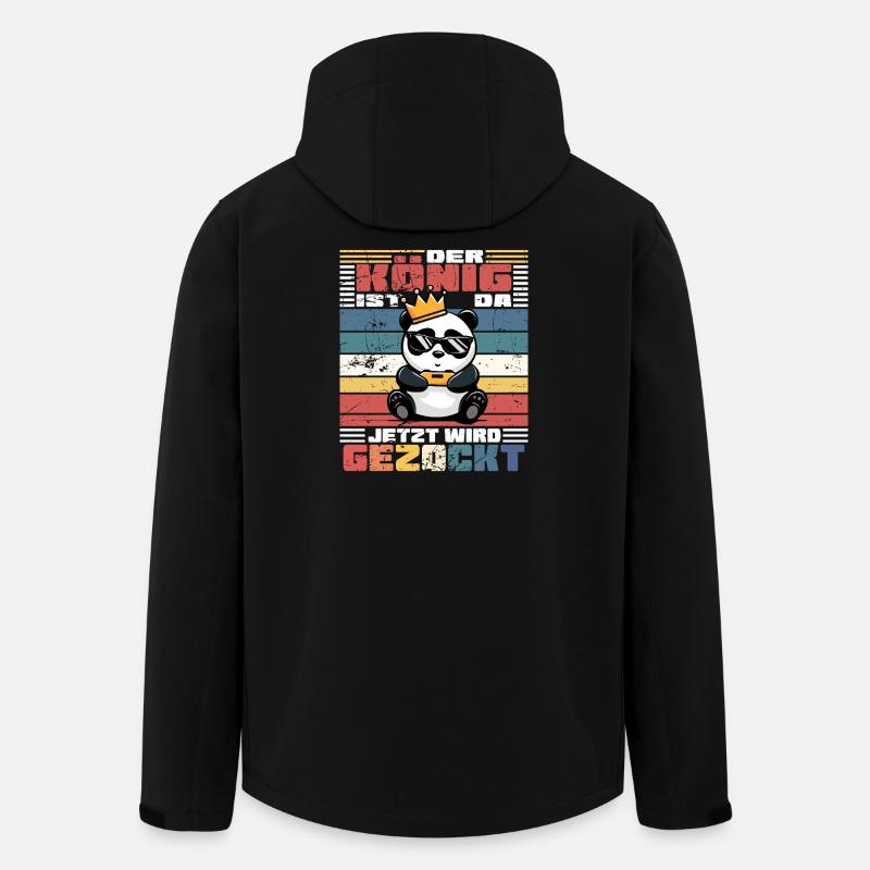 King Gamer - Panda - Veste softshell homme en polyester recyclé Stanley/Stella - noir