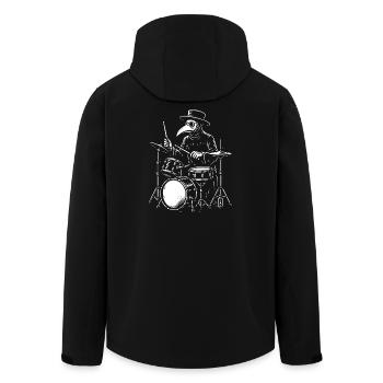 Plague Doctor Drummer Band T-Shirt - Recycelte Männer Softshell-Jacke von Stanley/Stella - Schwarz - Hinten - AI Model Male 185 light (185cm)