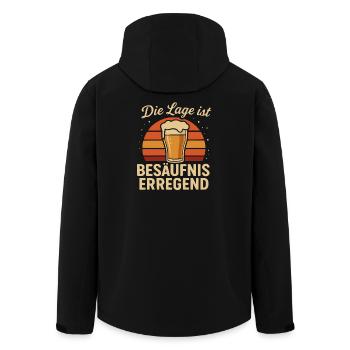 Die Lage ist besäufniserregend - Recycelte Männer Softshell-Jacke von Stanley/Stella - Schwarz - Hinten - AI Model Male 185 light (185cm)