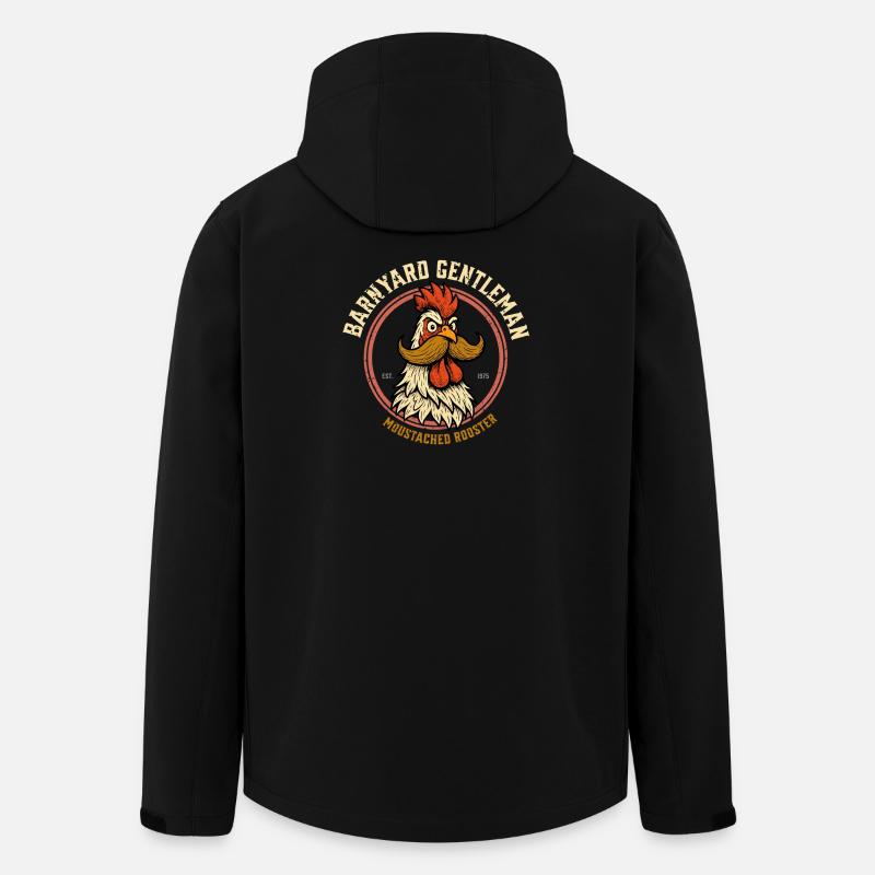 Le coq moustachu - Veste softshell homme en polyester recyclé Stanley/Stella - noir