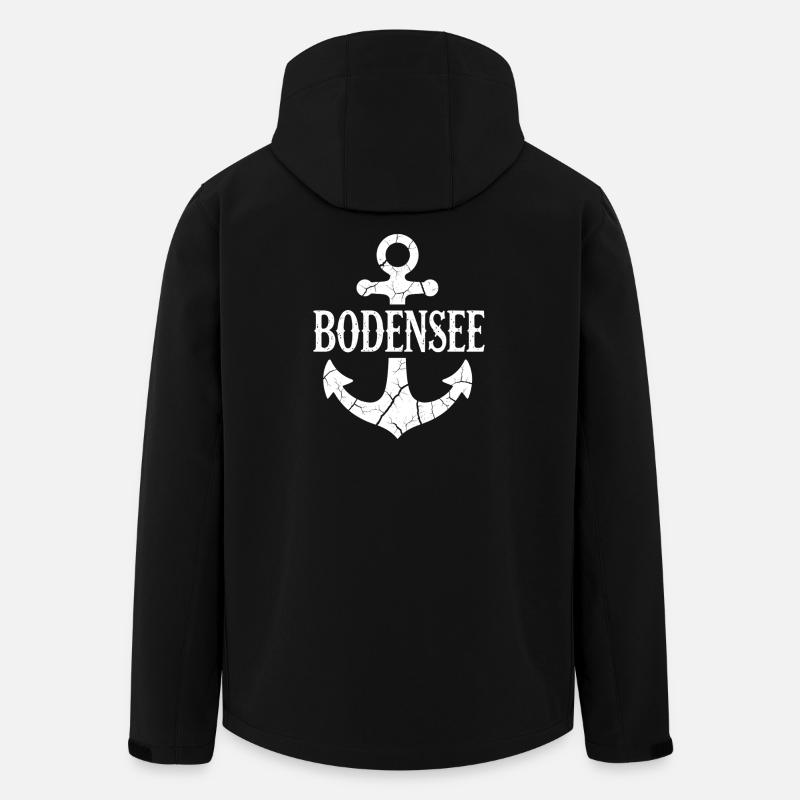 Anker Bodensee Urlaub Schiff - Recycelte MĂ€nner Softshell-Jacke von Stanley/Stella - Schwarz