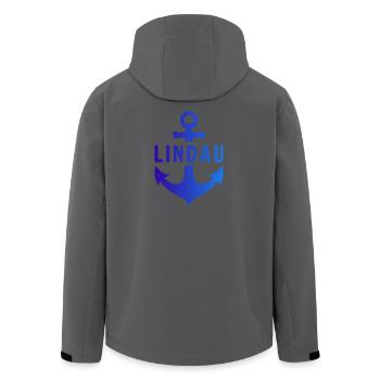 Point d’ancrage Lindau Lac de Constance - Veste softshell homme en polyester recyclé Stanley/Stella - noir - Dos - AI Model Male 185 light (185cm)