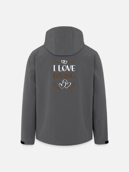 I Love Diving - Men’s Recycled Softshell Jacket by Stanley/Stella - black