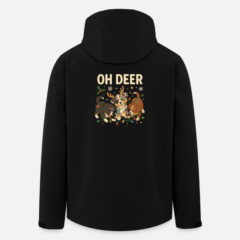 Süßes Australian Shepherd Weihnachtsdesign - Recycelte Männer Softshell-Jacke von Stanley/Stella - Schwarz