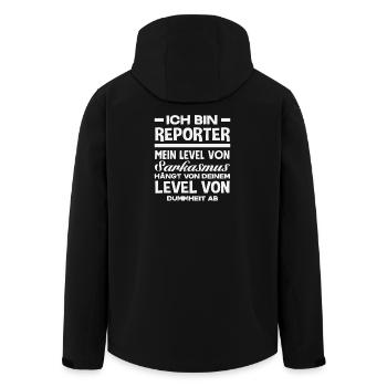 Investigative Reporter Journalist Sarcasm - Men’s Recycled Softshell Jacket by Stanley/Stella - black - Back - AI Model Male 185 light (185cm)