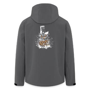 Halloween Eule mit Hexenhut und BOO Schriftzug - Recycelte Männer Softshell-Jacke von Stanley/Stella - Schwarz - Hinten - AI Model Male 185 light (185cm)
