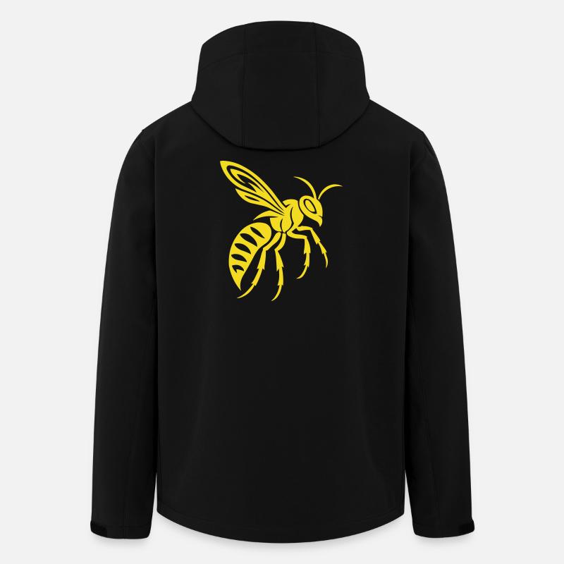 Silhouette de guêpe jaune sur noir - Veste softshell homme en polyester recyclé Stanley/Stella - noir
