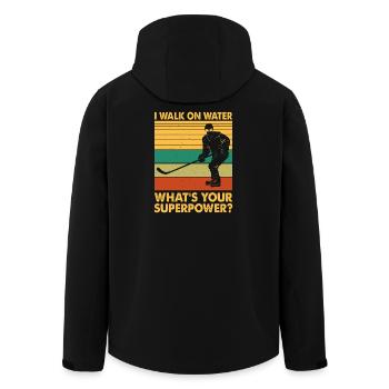Hockey Hockey sur glace Cadeau pour joueur de hockey sur glace - Veste softshell homme en polyester recyclé Stanley/Stella - noir - Dos - AI Model Male 185 light (185cm)