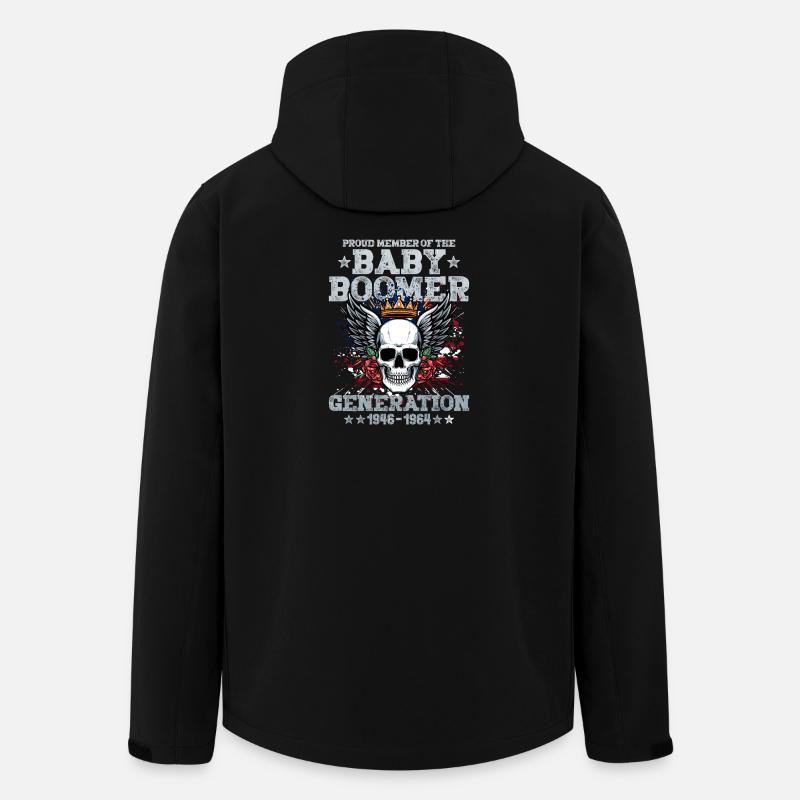 Baby Boomers Generation Skull mit Krone - Recycelte Männer Softshell-Jacke von Stanley/Stella - Schwarz