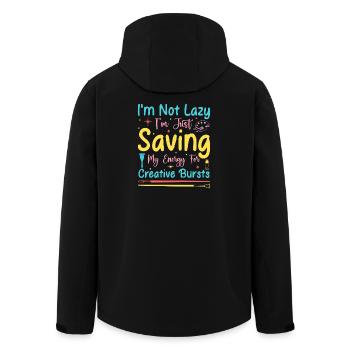 Artist Painter Graphic Not Lazy Just Saving Arts - Recycelte Männer Softshell-Jacke von Stanley/Stella - Schwarz - Hinten - AI Model Male 185 light (185cm)