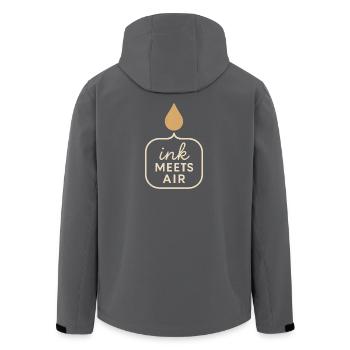 Spoken word Open Mic Poésie Slam Écrivain Interprète - Veste softshell homme en polyester recyclé Stanley/Stella - noir - Dos - AI Model Male 185 light (185cm)