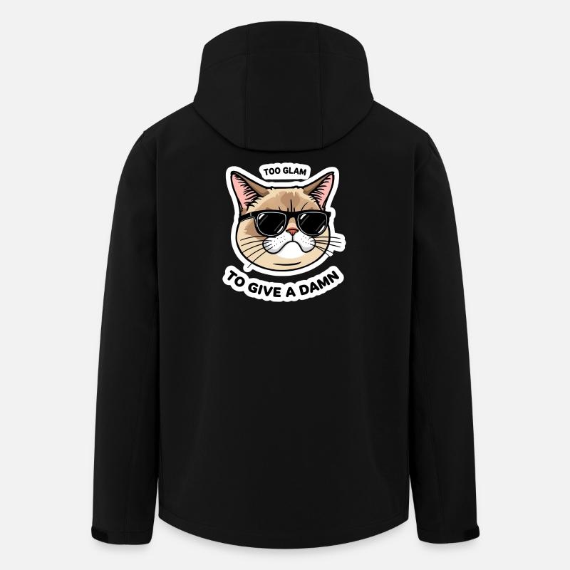 Too Glam Cat Sticker Cool Design - Recycelte Männer Softshell-Jacke von Stanley/Stella - Schwarz