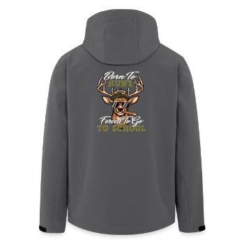 Né pour chasser forcé d’aller à l’école drôle - Veste softshell homme en polyester recyclé Stanley/Stella - charbon - Dos - AI Model Male 185 light (185cm)