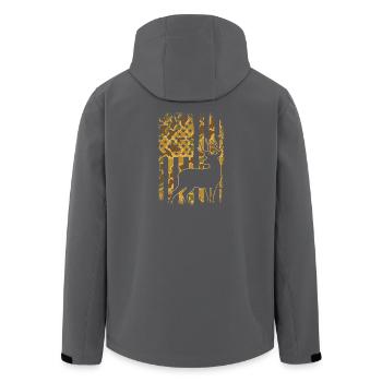 Camo Drapeau US Chasse au cerf Fierté en plein air - Veste softshell homme en polyester recyclé Stanley/Stella - noir - Dos - AI Model Male 185 light (185cm)
