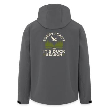 Sorry I Can't It's Duck Season Hunting Quote - Men’s Recycled Softshell Jacket by Stanley/Stella - anthracite - Back - AI Model Male 185 light (185cm)