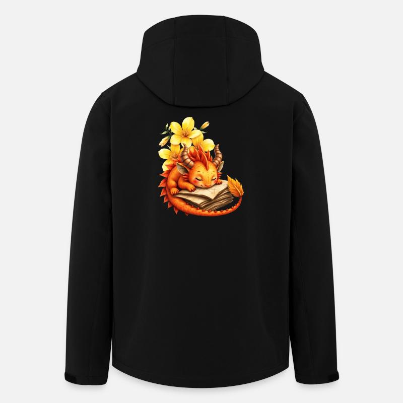Sleepy Dragon im Herbstbuch - Recycelte Männer Softshell-Jacke von Stanley/Stella - Schwarz