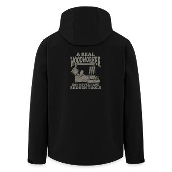 A Real Woodworker Can Never Have Enough Tools - Recycelte Männer Softshell-Jacke von Stanley/Stella - Schwarz - Hinten - AI Model Male 185 light (185cm)