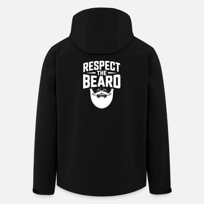 Respect the Beard - Men’s Recycled Softshell Jacket by Stanley/Stella - black