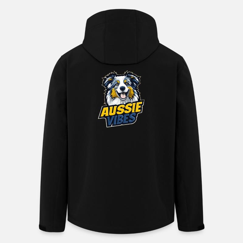 Australian Shepherd – AUSSIE VIBES - Recycelte Männer Softshell-Jacke von Stanley/Stella - Schwarz