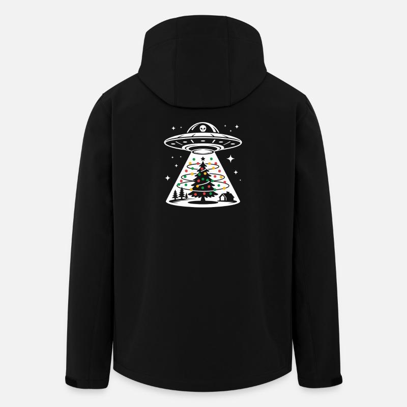 UFO Weihnachtsbaum Lichtstrahl - Recycelte Männer Softshell-Jacke von Stanley/Stella - Schwarz