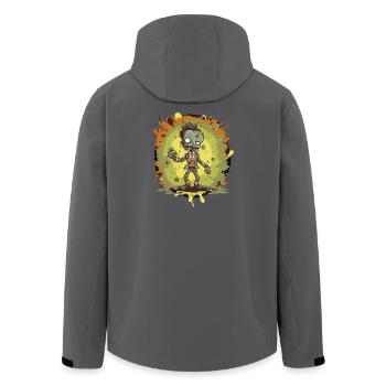 Zombie Comic - Recycelte Männer Softshell-Jacke von Stanley/Stella - Schwarz - Hinten - AI Model Male 185 light (185cm)