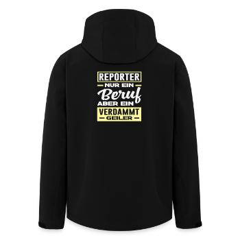 Investigative Reporter Journalist Occupation - Men’s Recycled Softshell Jacket by Stanley/Stella - black - Back - AI Model Male 185 light (185cm)