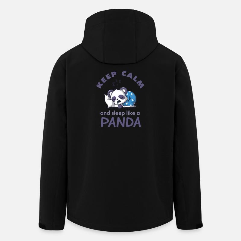 Keep Calm Panda Schlafshirt - Recycelte Männer Softshell-Jacke von Stanley/Stella - Schwarz