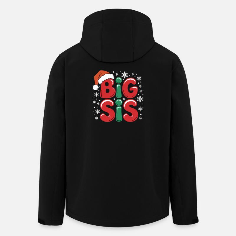 Grande Soeur Motif De Noël Neige - Veste softshell homme en polyester recyclé Stanley/Stella - noir