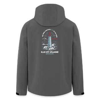 Ille et Vilaine Most Beautiful Place in the World Brittany - Men’s Recycled Softshell Jacket by Stanley/Stella - black - Back - AI Model Male 185 light (185cm)
