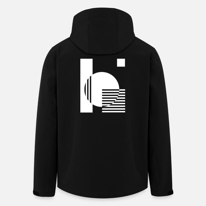 Rayures géométriques mono cercle - Veste softshell homme en polyester recyclé Stanley/Stella - noir