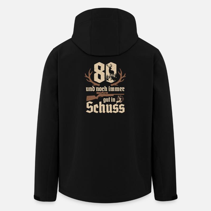 Jäger 80 ans Chasse 80 ans en pleine forme - Veste softshell homme en polyester recyclé Stanley/Stella - noir