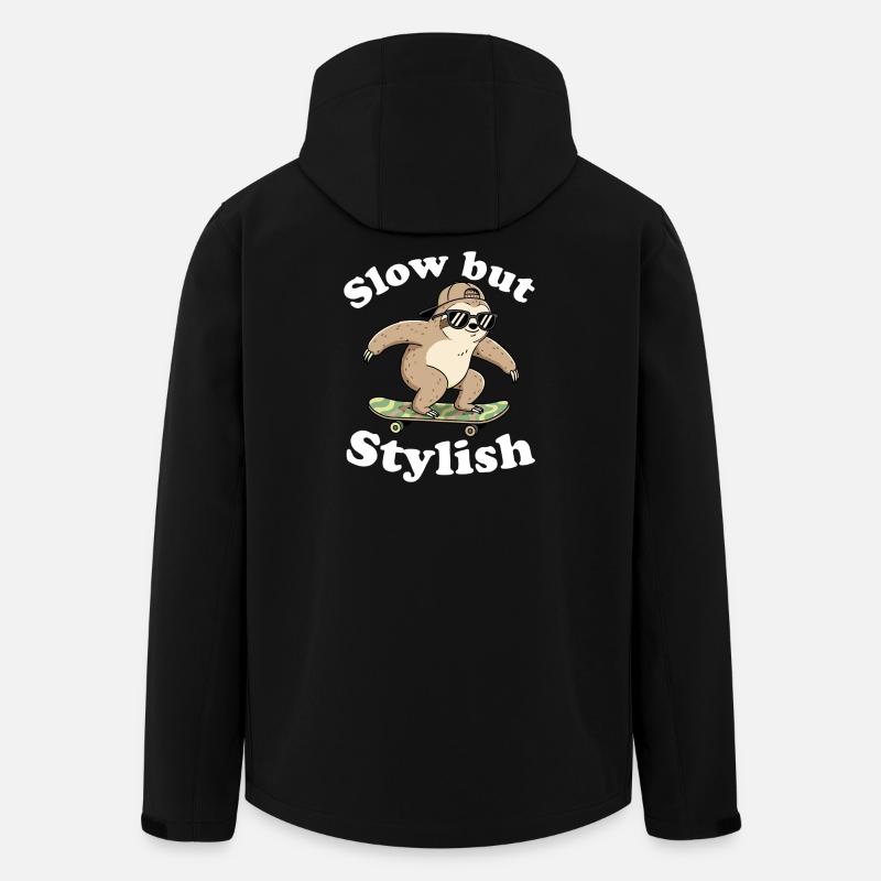 Langsam aber Stilvoll Faultier Skate - Recycelte Männer Softshell-Jacke von Stanley/Stella - Schwarz