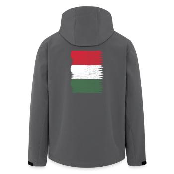 Hungary Flag Map - Men’s Recycled Softshell Jacket by Stanley/Stella - black - Back - AI Model Male 185 light (185cm)