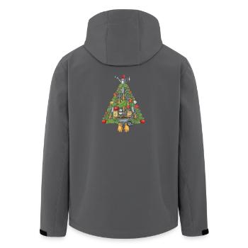 Garden Tool Triangle Design Christmas Tree - Men’s Recycled Softshell Jacket by Stanley/Stella - black - Back - AI Model Male 185 light (185cm)