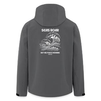 Seas Roar - Johannes 14:27 Design - Recycelte Männer Softshell-Jacke von Stanley/Stella - Anthrazit - Hinten - AI Model Male 185 light (185cm)