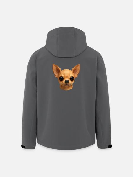 Cute Chihuahua – Polygon Dog Design - Men’s Recycled Softshell Jacket by Stanley/Stella - black