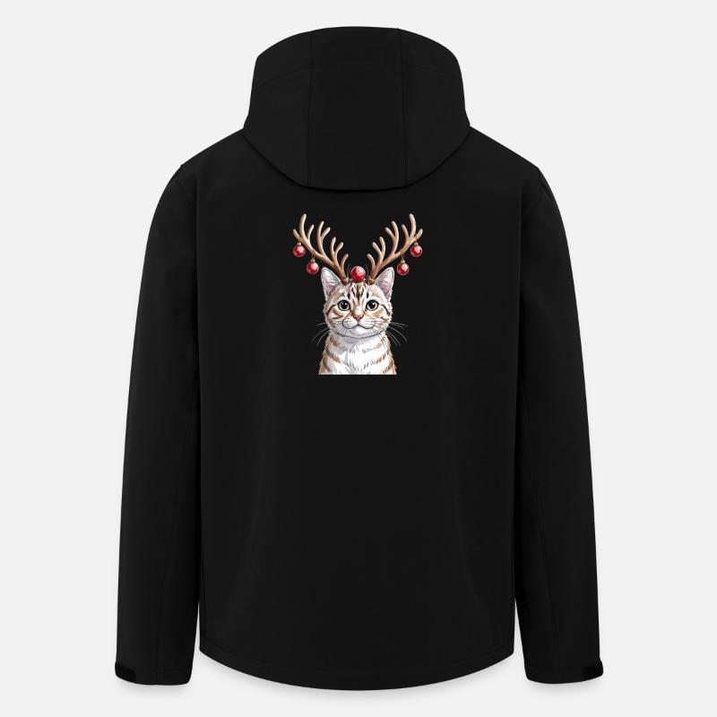 Julekat med gevir og kugler - Stanley/Stella herre softshelljakke i genanvendt polyester - sort