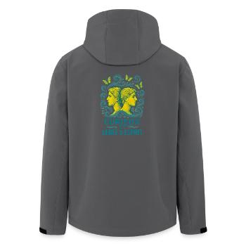 Gemini Star Sign - Astrology - Men’s Recycled Softshell Jacket by Stanley/Stella - black - Back - AI Model Male 185 light (185cm)