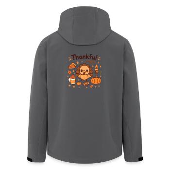 Dankbare Türkei Vibes Illustration - Recycelte Männer Softshell-Jacke von Stanley/Stella - Schwarz - Hinten - AI Model Male 185 light (185cm)