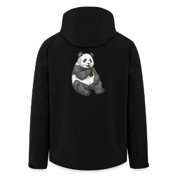 Panda Beer - Men’s Recycled Softshell Jacket by Stanley/Stella - black - Back - AI Model Male 185 light (185cm)
